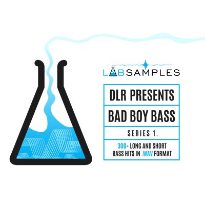 Labsamples DLR – Bad Boy Bass 1 300 long and short bass hits in .wav format Logo with conical flask