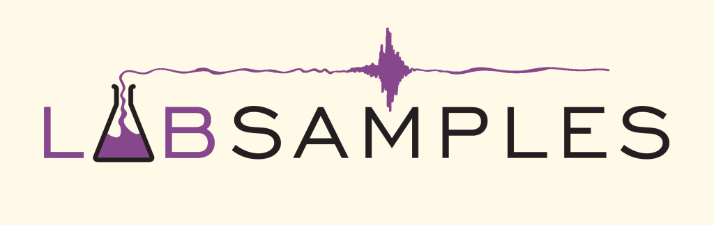 Labsamples logo in Beige, Purple and Black